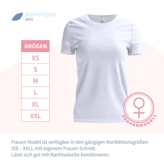 T-shirt blanc à col rond. Tailles de XS à XXL. Modèle femme.