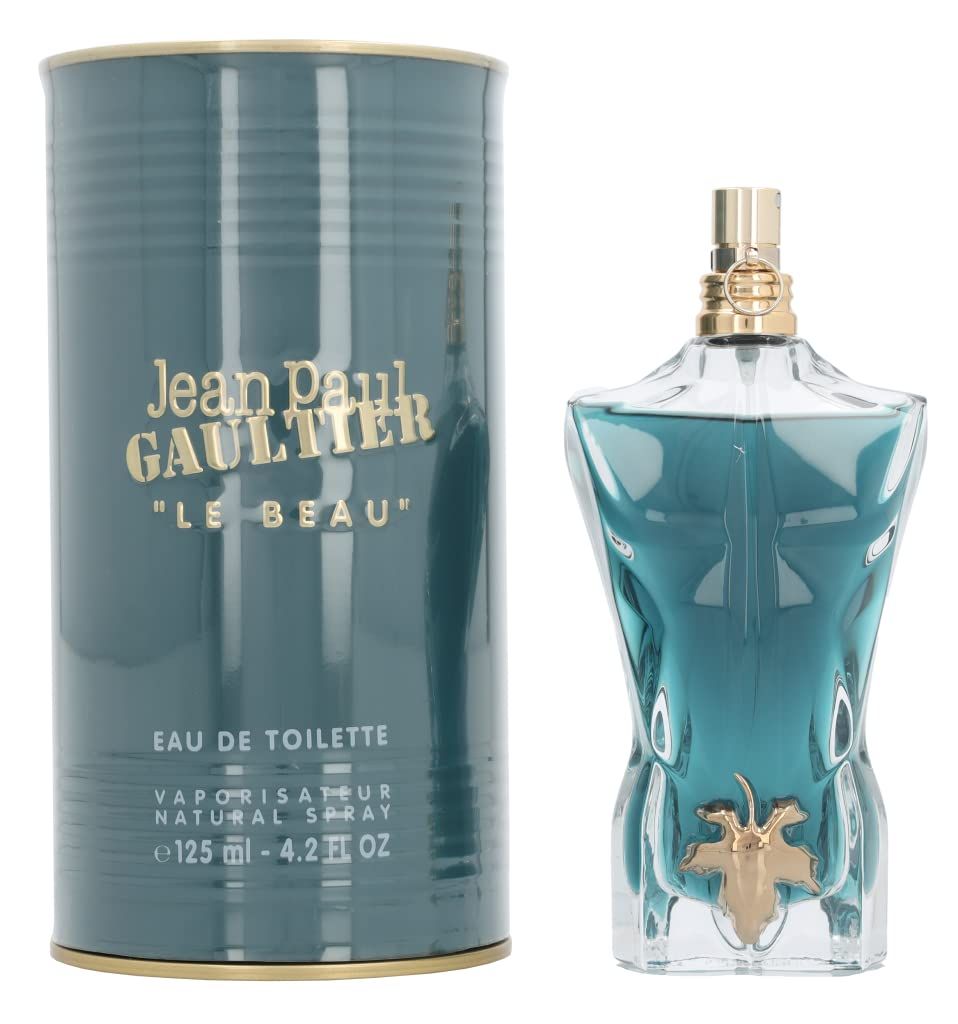 Flacon Jean Paul Gaultier "Le Beau" en forme de torse, avec boîte. Texte: Eau de Toilette, 125 ml.