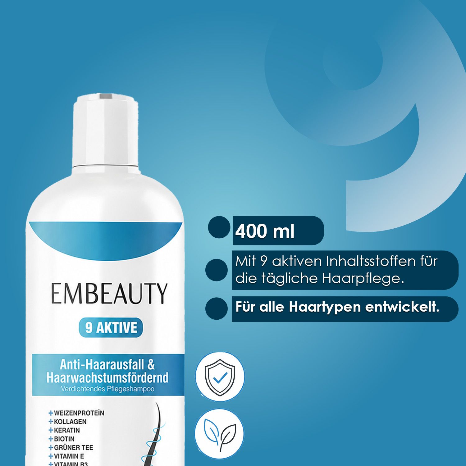 EMBEAUTY Shampooing capillaire au collagène et à la kératine