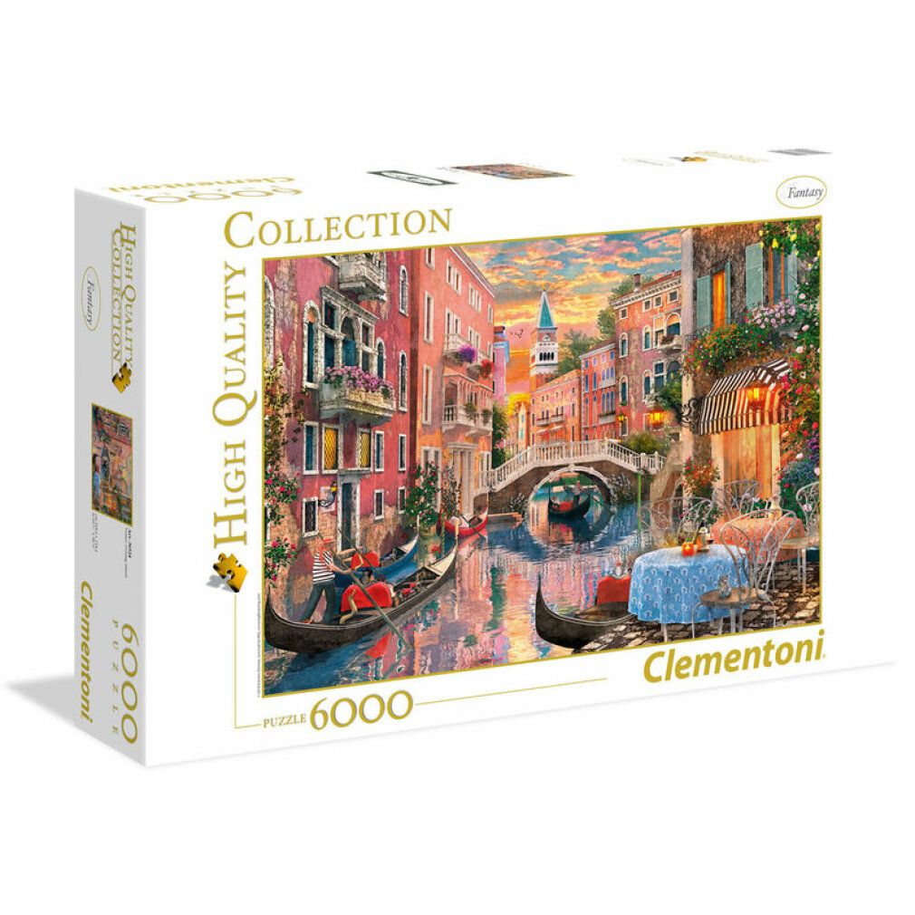 Clementoni puzzeldoos, 6000 stukjes, Collection. Afbeelding van Venetië: gondels, brug, gebouwen. Tekst: High Quality.