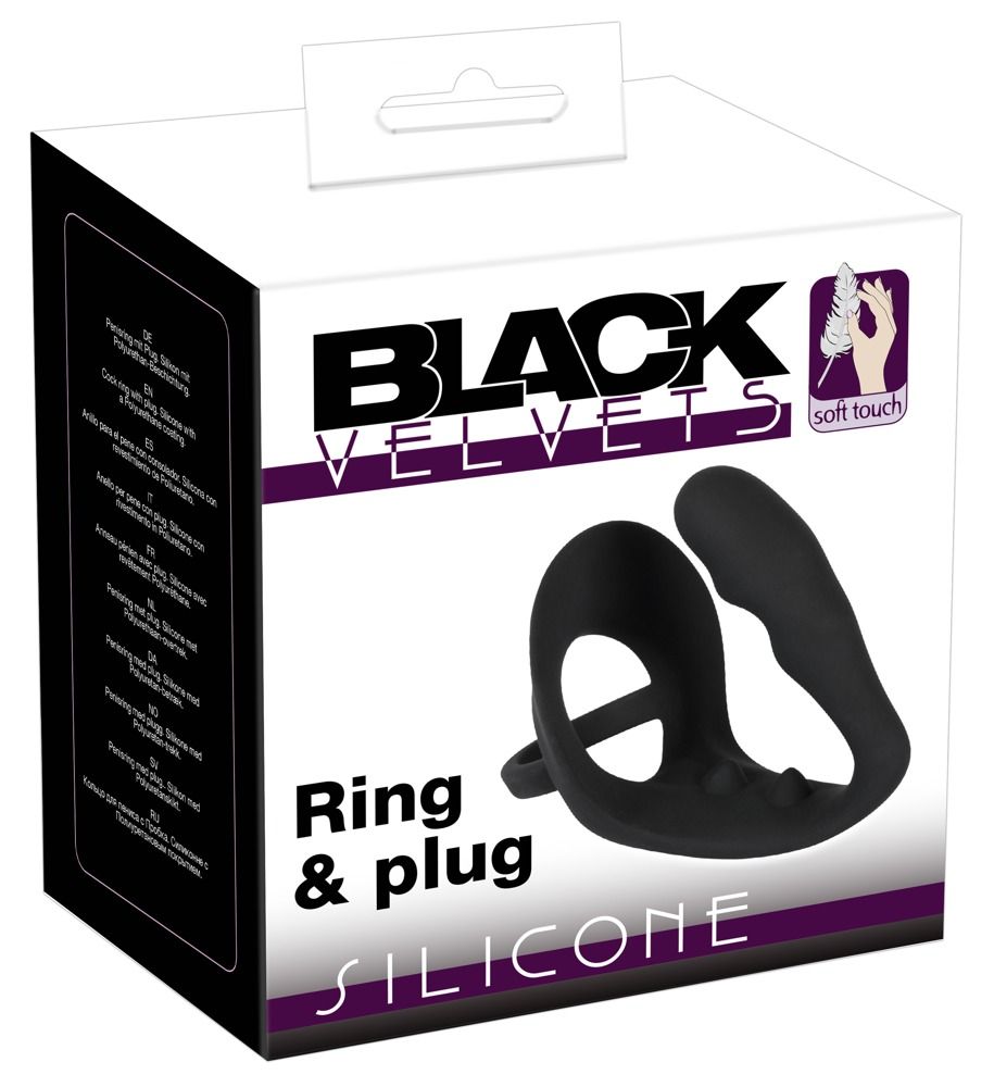 Emballage pour Black Velvets Ring & Plug en silicone.