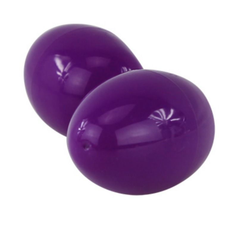 Deux boules d'œufs violettes sont placées l'une près de l'autre.