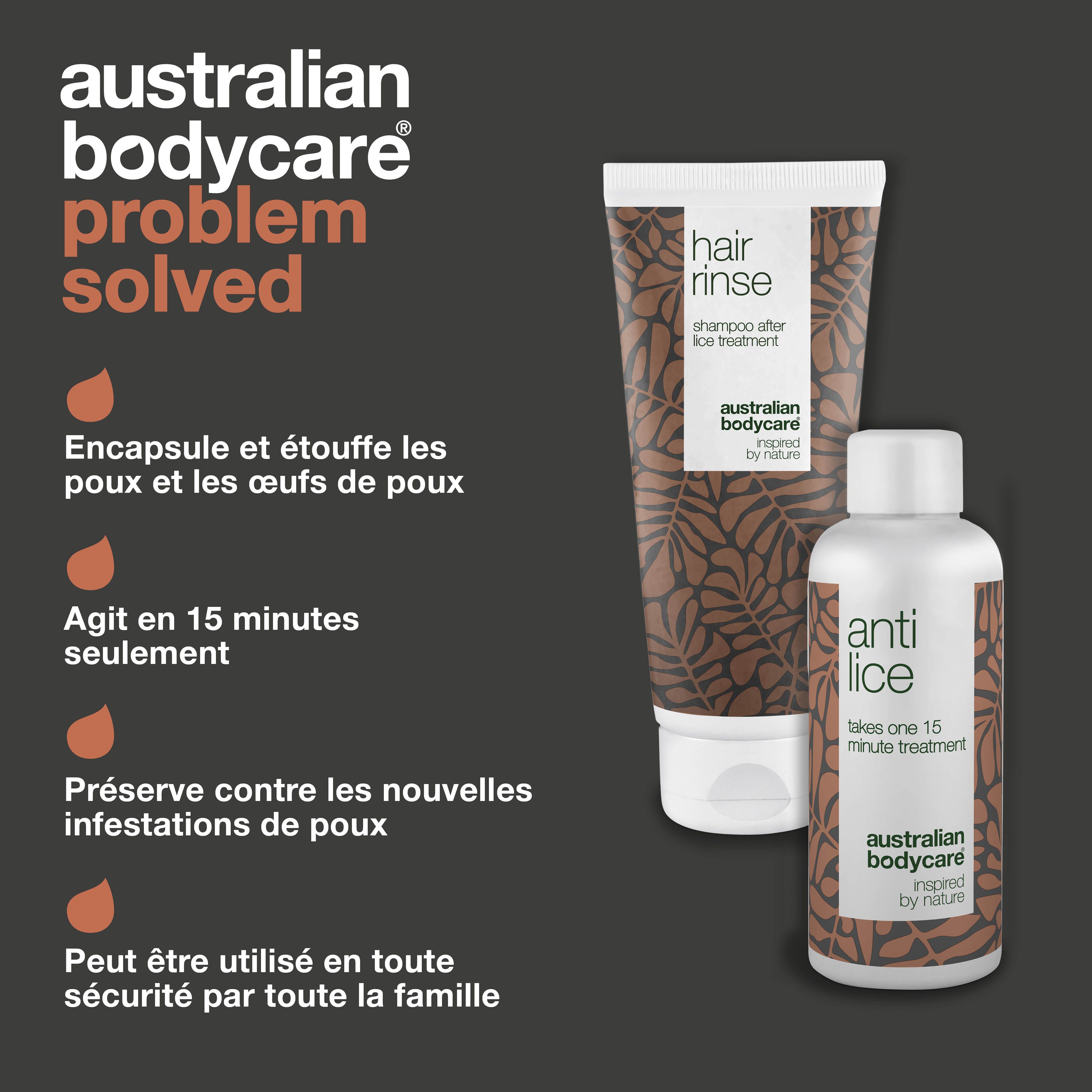 Diagramme : problème résolu. Produits "Hair Rinse" et "Anti Lice".