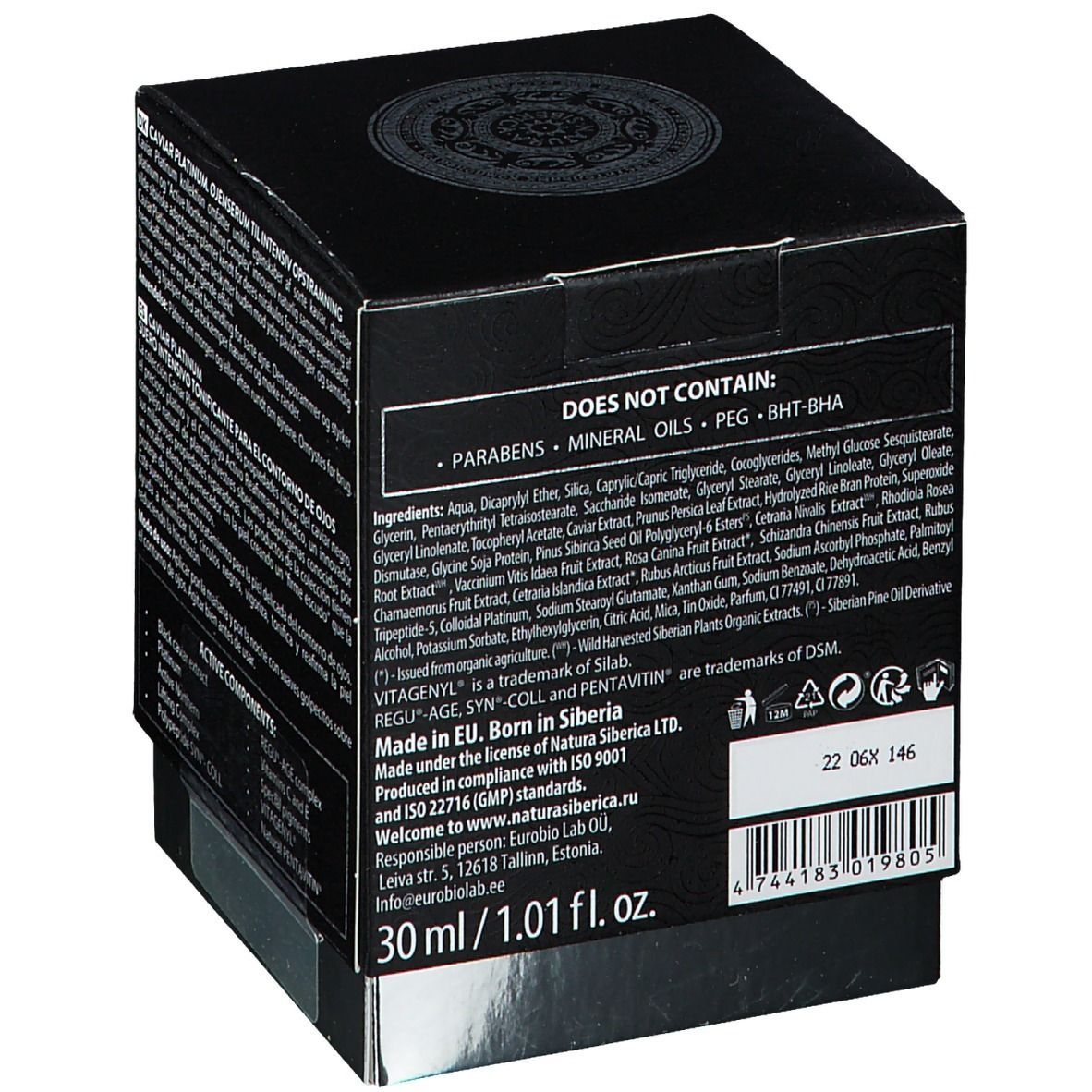 Natura Siberica Caviar Platinum Sérum Tonifant Intensive pour les Yeux