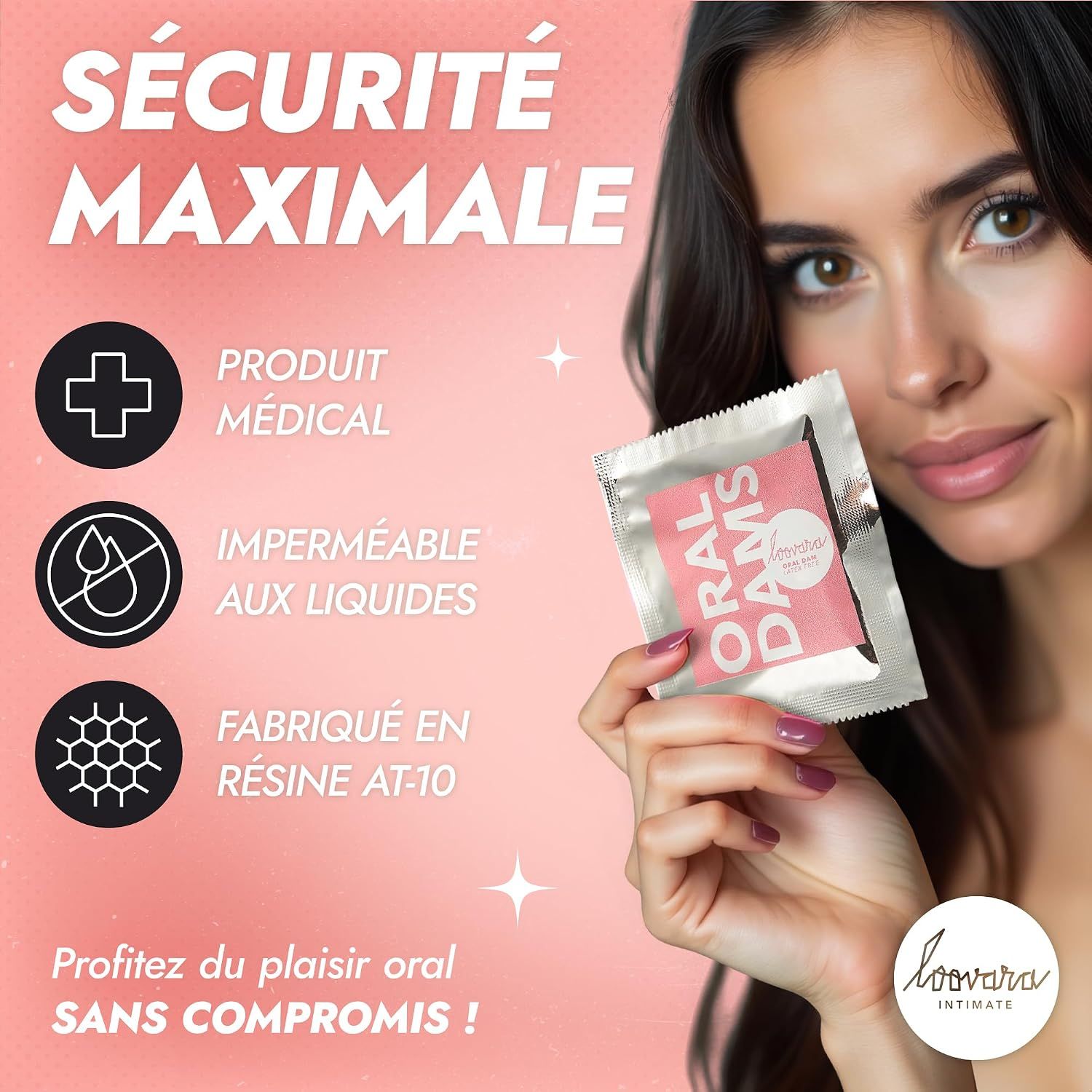 Loovara Lingettes buccales 18 pièces sans latex - Lot économique 6x3 - Oral Dams Latex Free - Linge