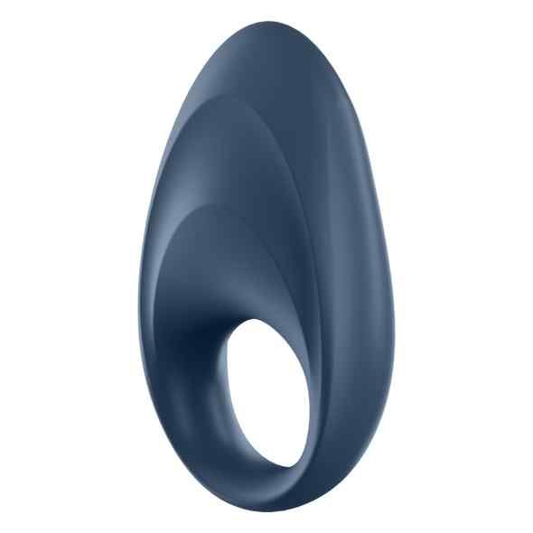 Satisfyer Mighty One Ring bleu foncé, vue de côté, surface lisse.