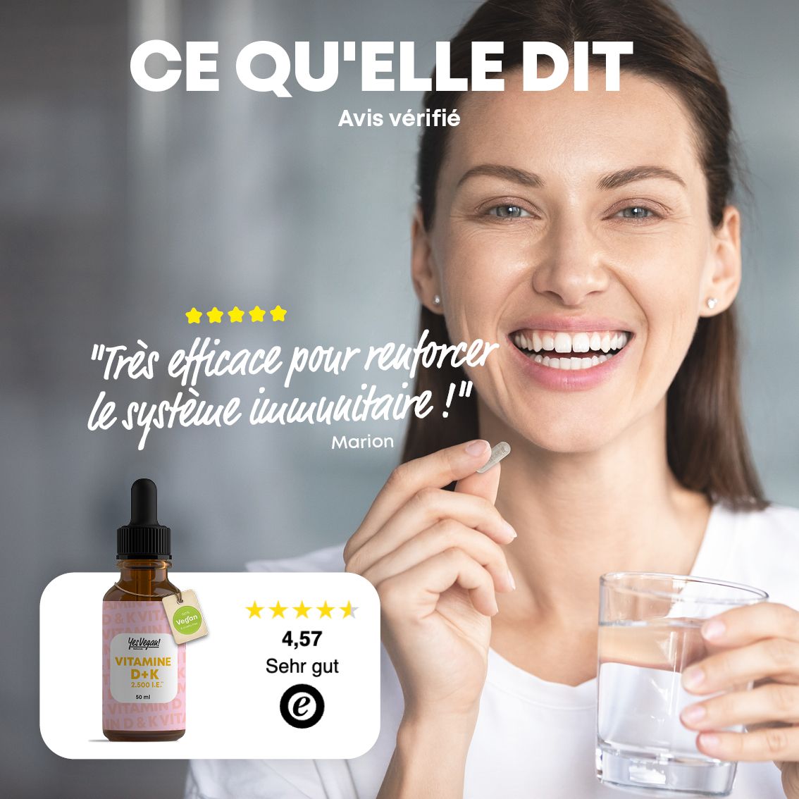 Bouteille avec pipette, comparaison avec d'autres produits, met en avant les avantages.