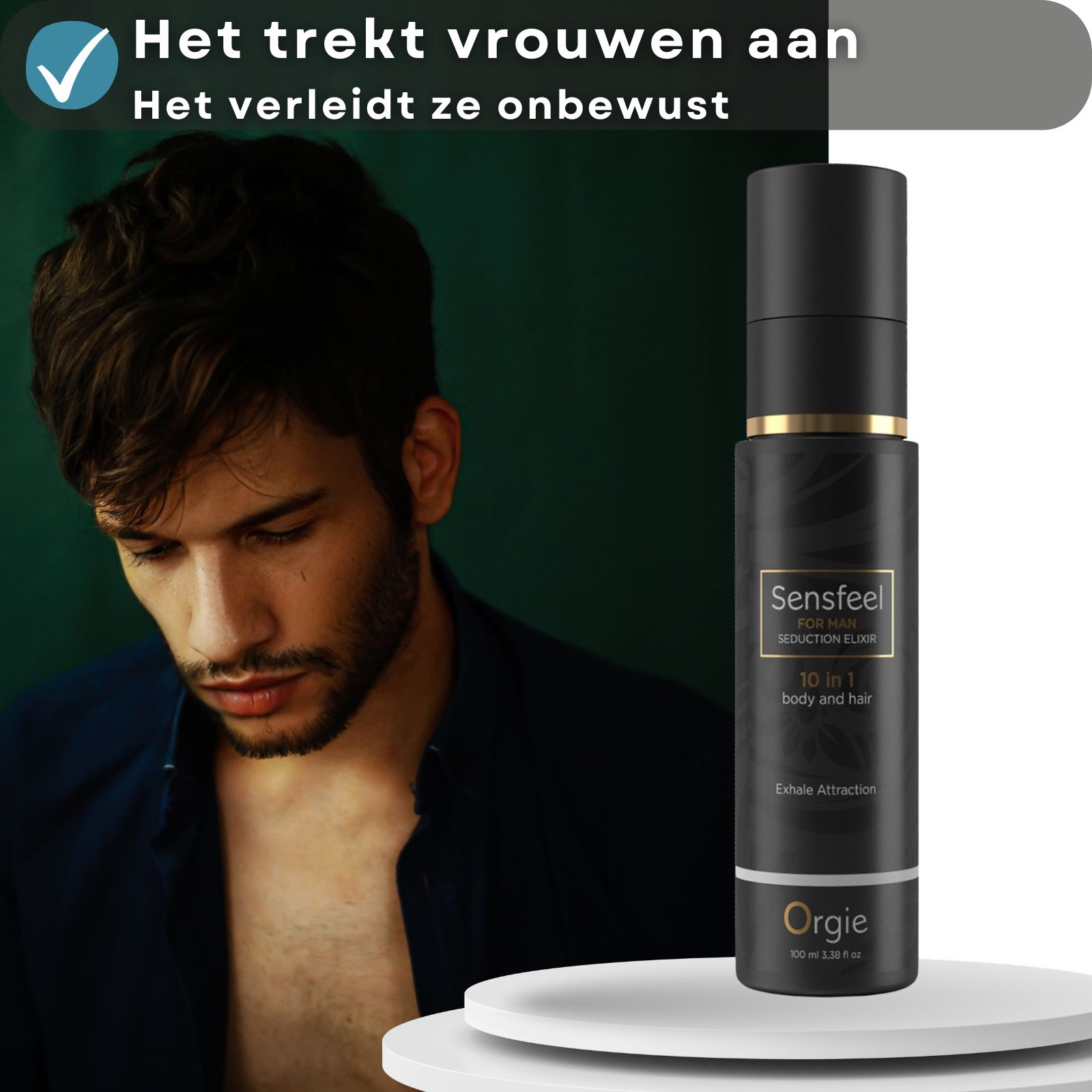 Orgie Sensfeel Elixir voor mannen: 10 functies, lichaam en haar.