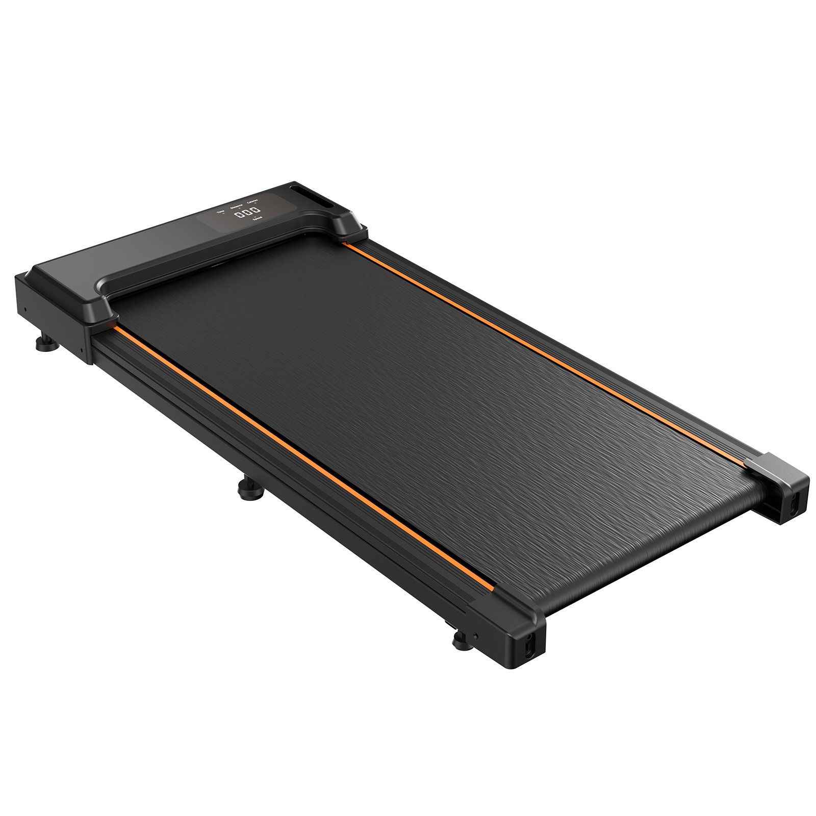 Zwart loopband met oranje accenten en LED-display.