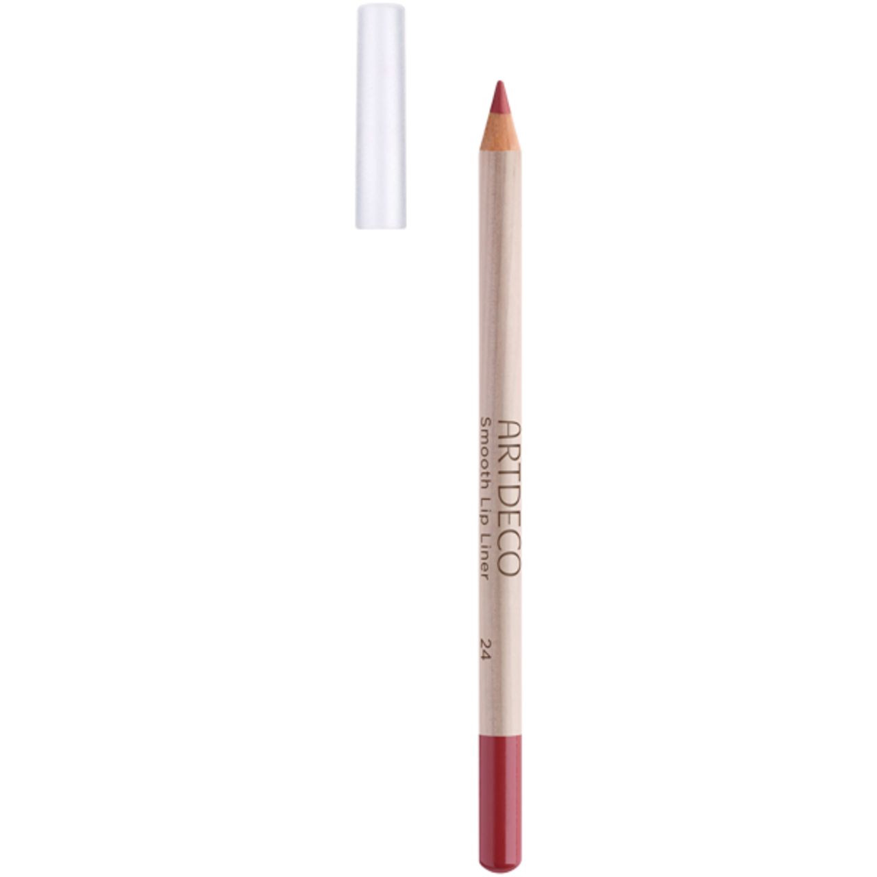 Artdeco Smooth Lip Liner, potlood met rode punt en dop. Potlood met opschrift. Potlood met dop. Cosmetisch product.