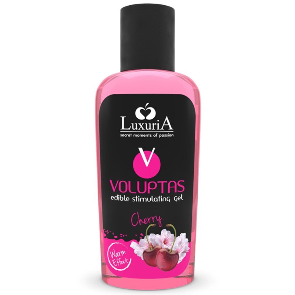 Eetbaar stimulerend gel Kersen met verwarmend effect, 100ml fles.