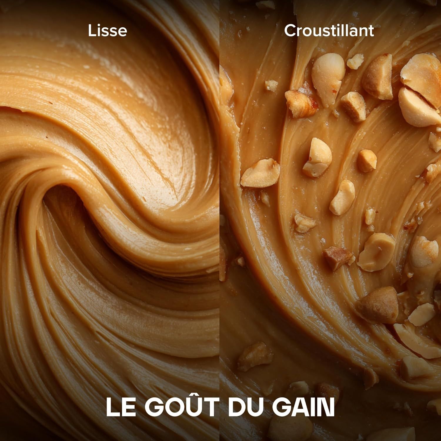 Comparaison de beurre d'arachide lisse et croquant.