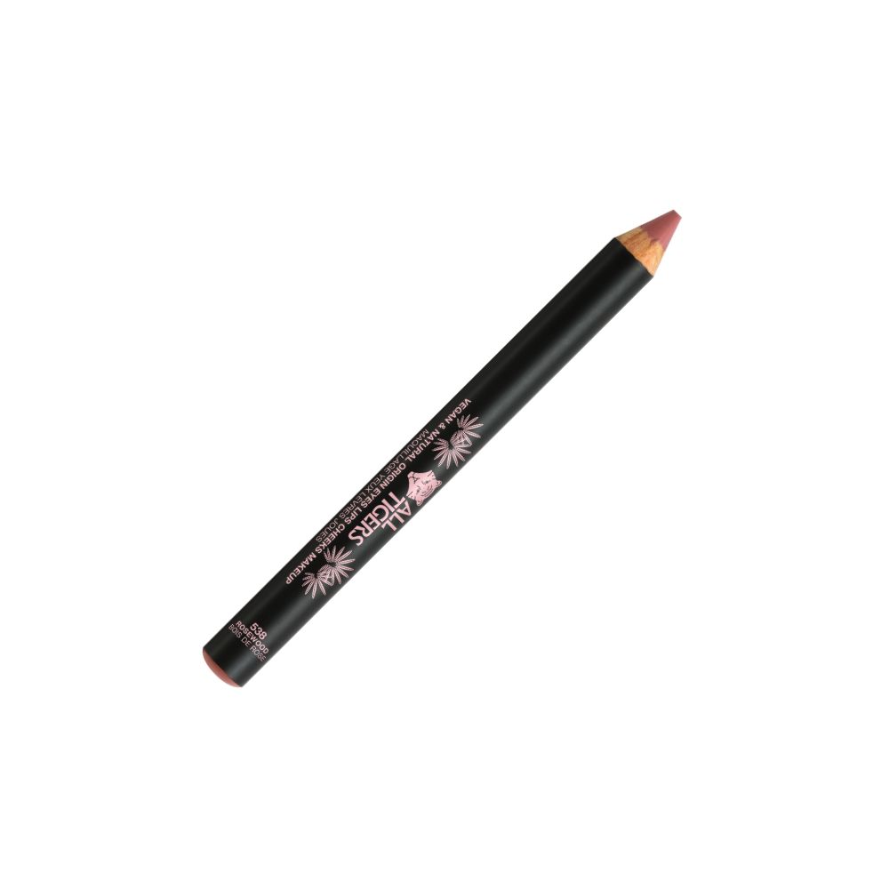 Crayon noir avec extrémité rose. Inscription: ALL TIGERS, Vegan & Natural. Nom du produit partiellement visible.
