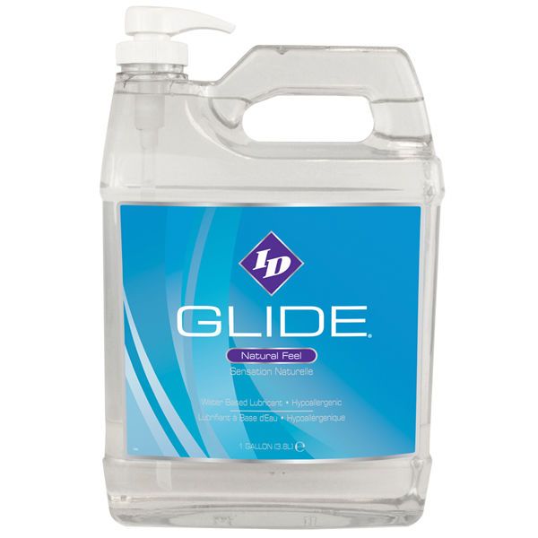 ID Glide glijmiddel in een 4 liter jerrycan met pompdosator. Waterbasis, hypoallergeen.