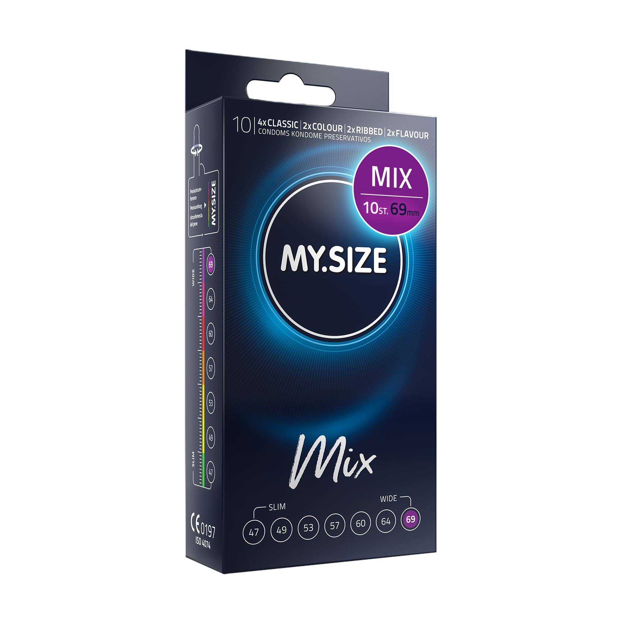 MY.SIZE condoom maat 69mm: Zeer dun, latex, beste pasvorm, 0,07mm.