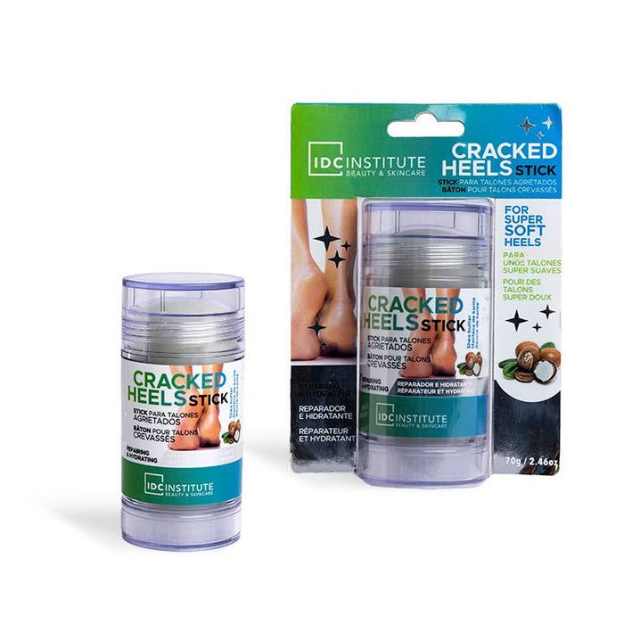IDC Institute Cracked Heels Stick. Cilindervormige stick met verpakking. Opschrift: "Cracked Heels Stick".