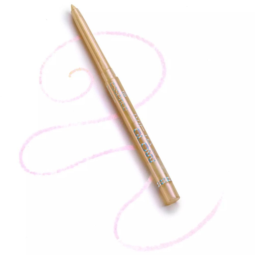 Crayon Kajal Duo-chrome sur fond blanc. Inscription: Meta Glow.