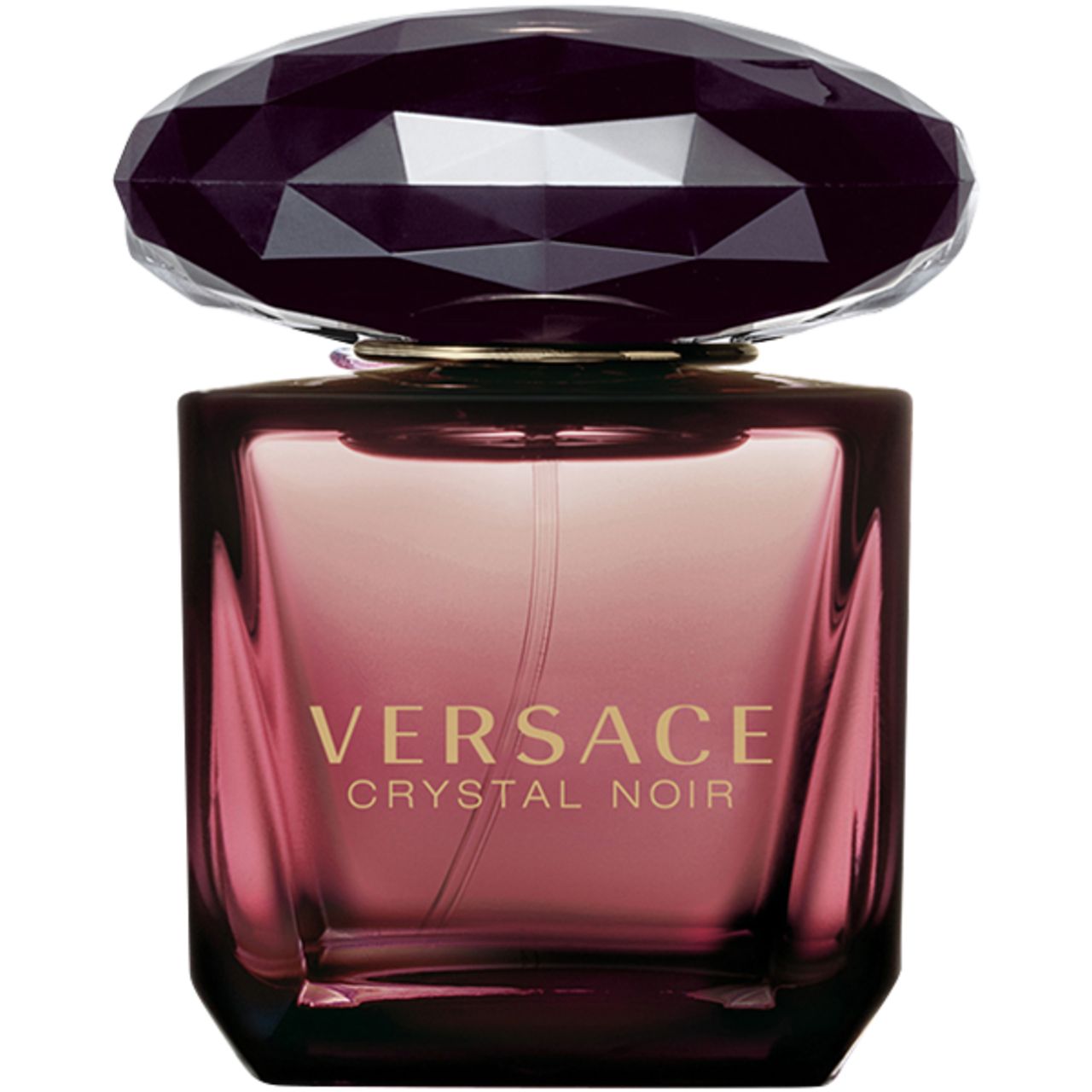 Versace Crystal Noir Eau de Parfum flesje met facet geslepen donkere dop.