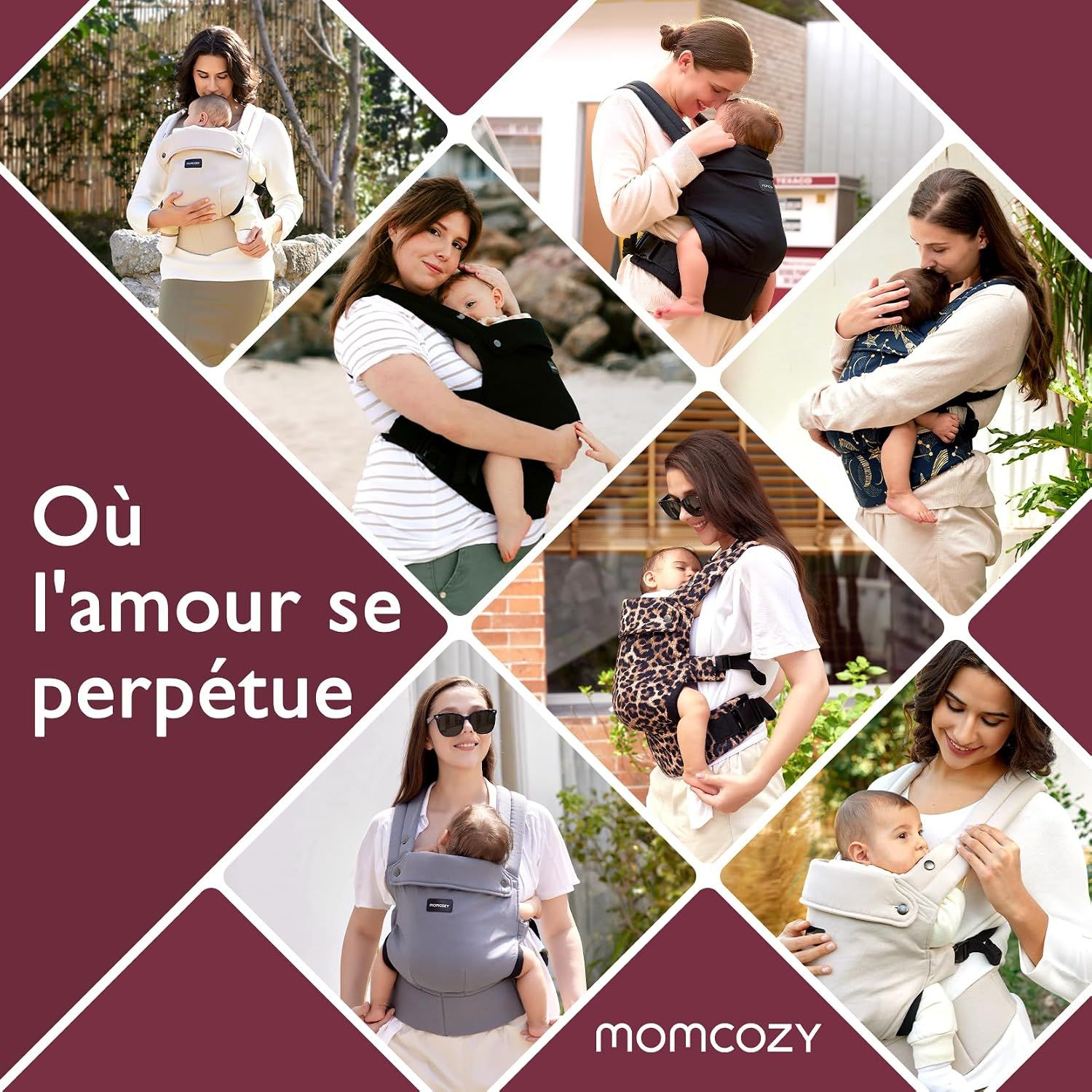 Momcozy Porte-bébé – Léger et respirant noir