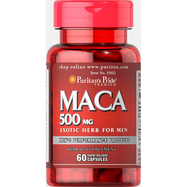 Puritan's Pride Maca 500 mg Capsules, 60 stuks.