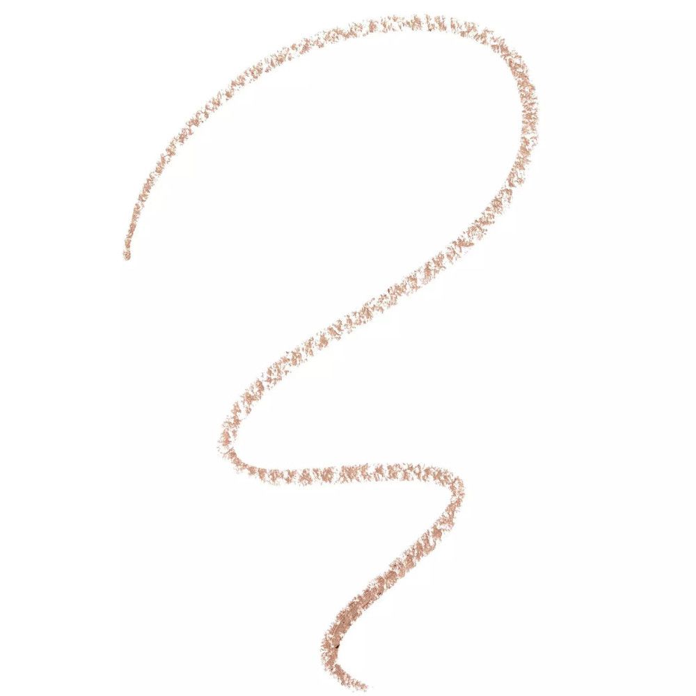 Trait de couleur d'un crayon à sourcils. Teinte brun clair. Sur fond blanc.