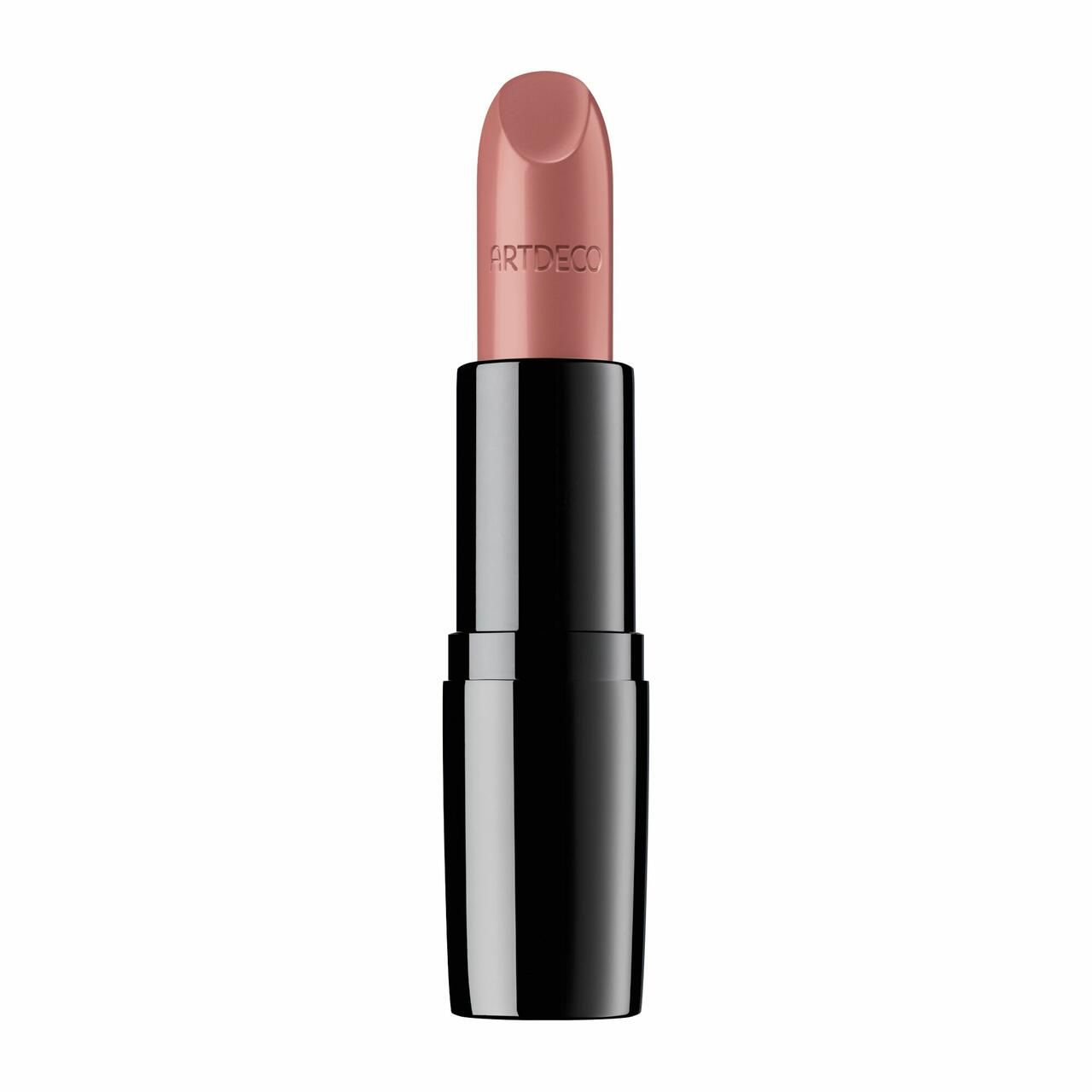 Artdeco lippenstift, roze tint. Zwarte huls. Merknaam. Rechtopstaand.