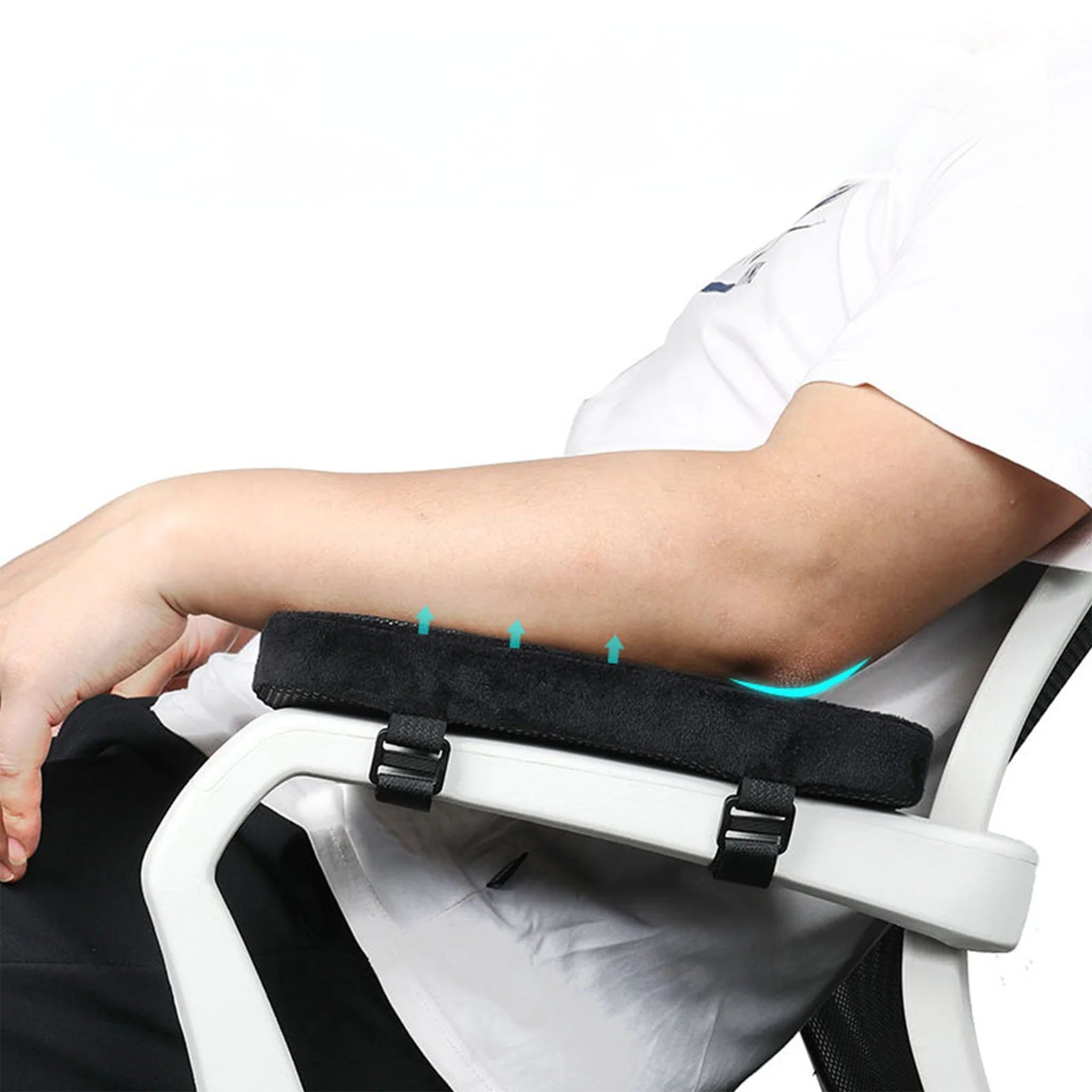 Accoudoirs avec sangles pour fixation sur une chaise.