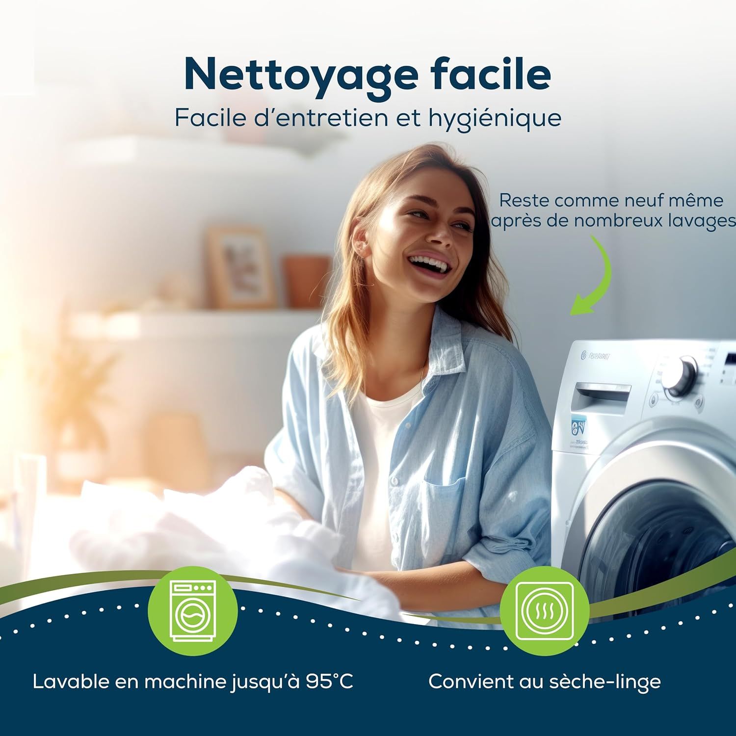 Sensalou Housse de matelas imperméable avec fermeture