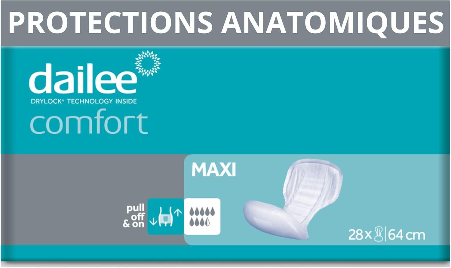 Dailee Comfort Maxi protections, 28 unités, 64 cm.