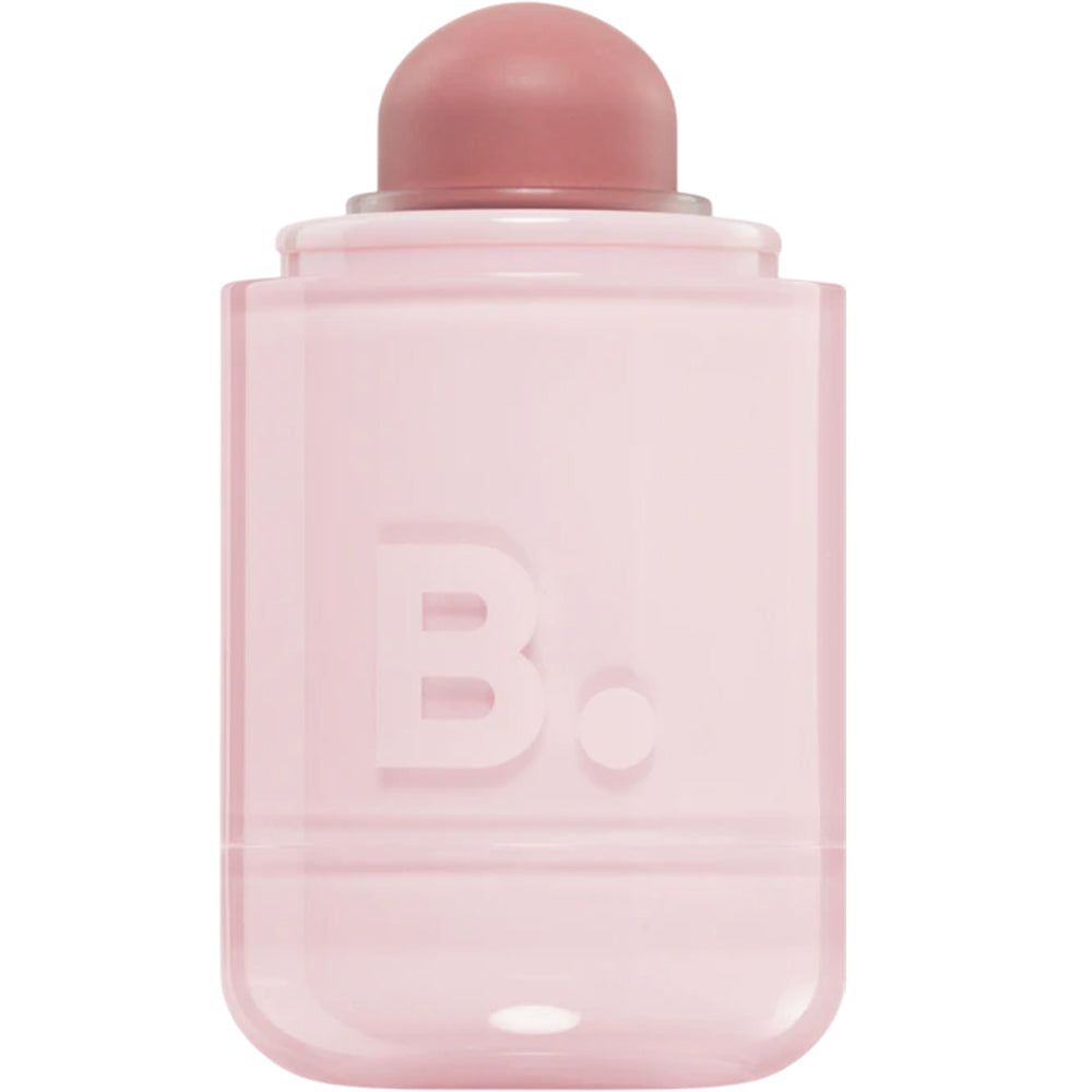 Pot de baume pour les lèvres et les joues rose. Le pot est de couleur rose et le logo "B." est visible.