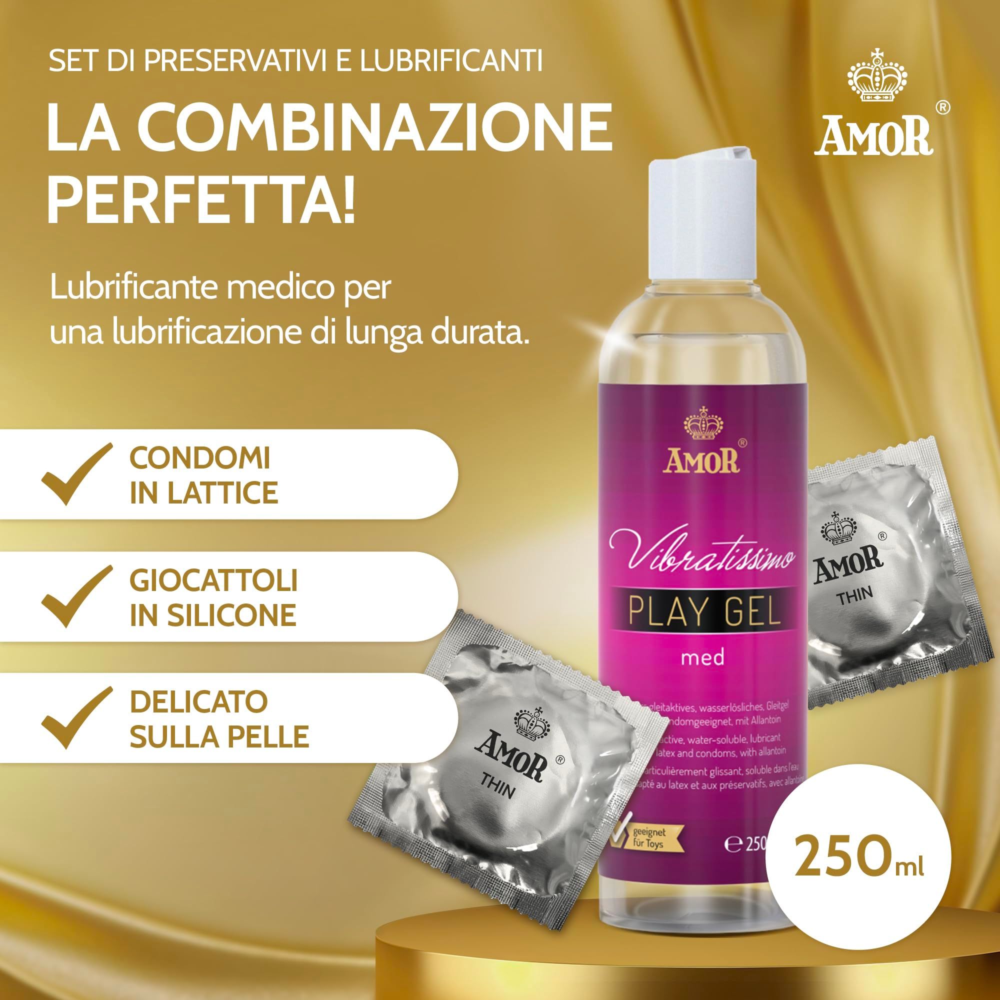 AMOR Strong Condooms + PlayGel Silicone Set