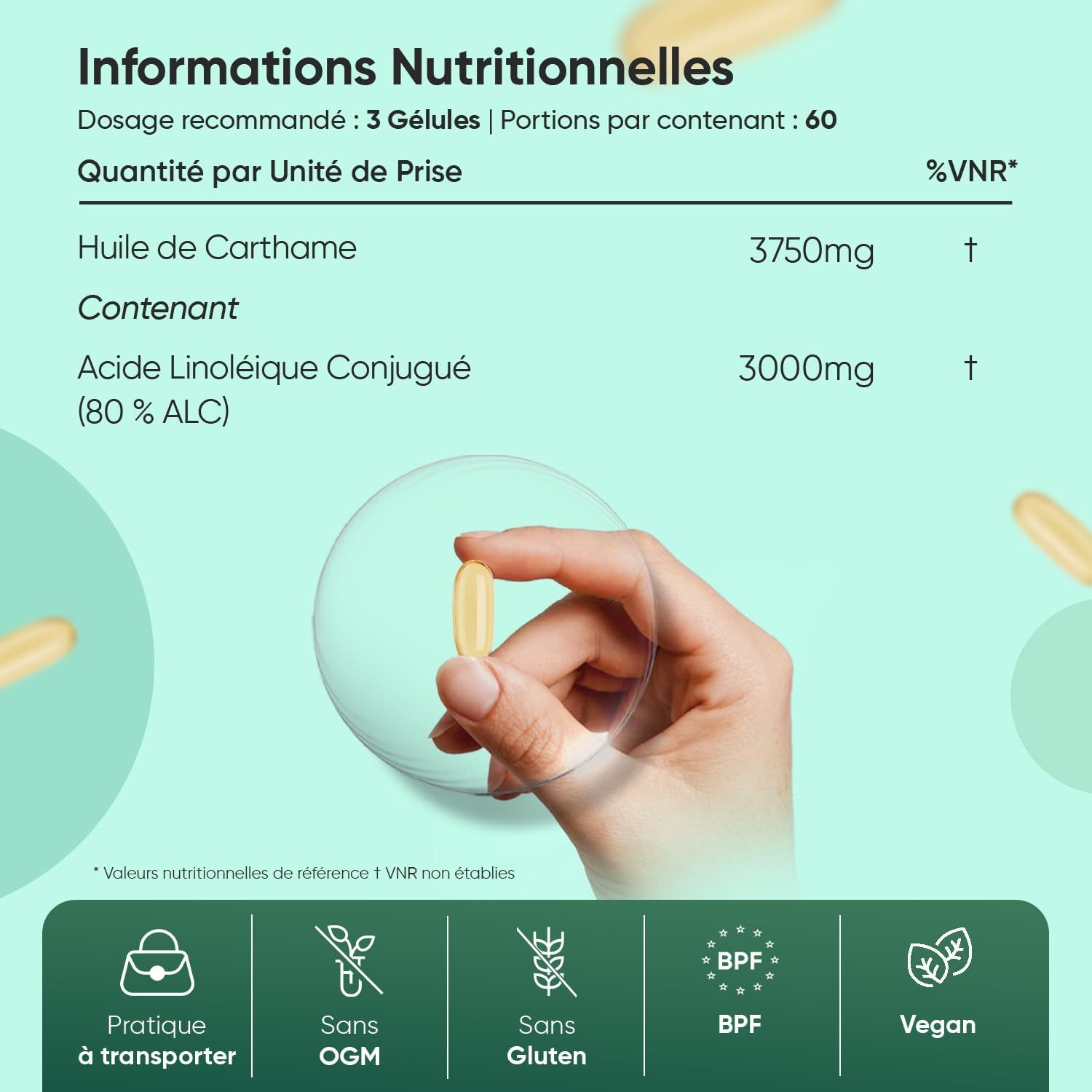 Gélules CLA WeightWorld avec informations sur la présence mondiale.